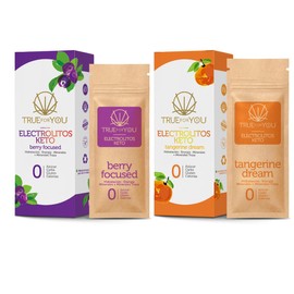 Electrolitos sin Azúcar, Hidratación en Polvo, Fórmula Premium con Minerales Escenciales y Minerales Traza. Keto, Paleo y Vegano, Paquete de 7 Sobres, Cada uno con 1 Porcion de 6.5 Gramos. (Frutos/Mandarina, 2Pack)