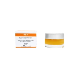 REN Clean Skincare Glycol Lactic Radiance Renewal Mask, Brightening Face Mask with AHA's, Travel Size 10ml