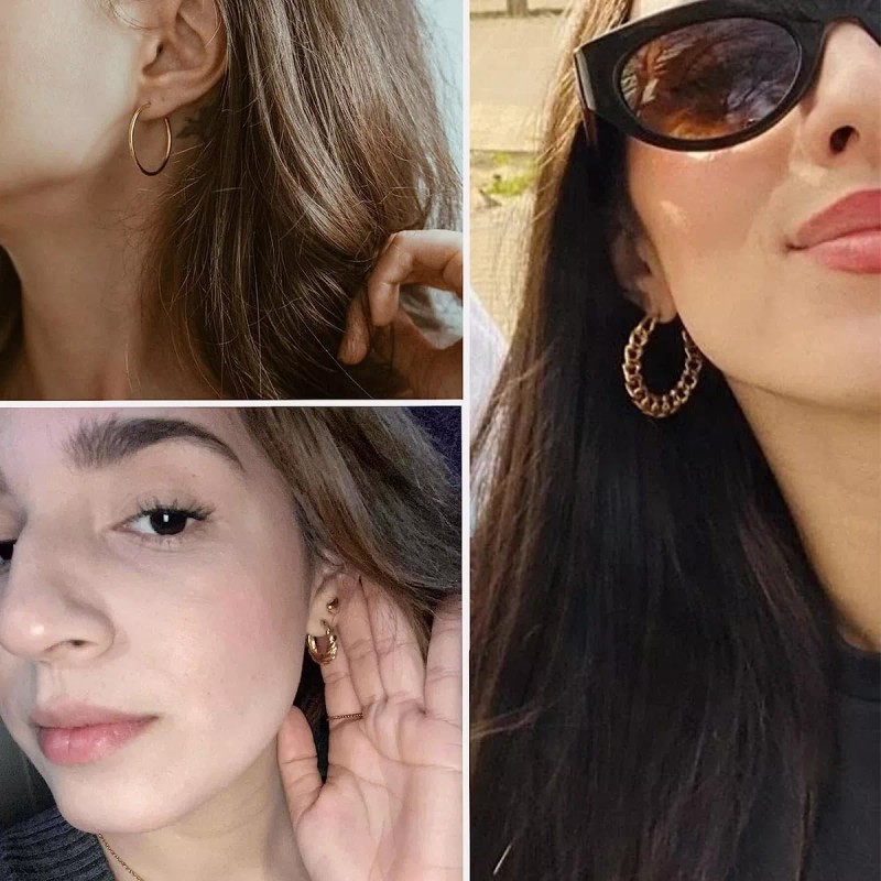 Aretes para Mujer;Regalo de Navidad Joyeria 54 Pares Aretes Mujer