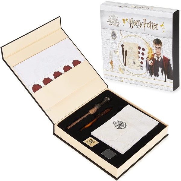 Harry Potter Hogwarts Letter Paper Set, Complete Stationery Set with Calligraphy Pen, Note Pad, Envelopes, Seal Stickers, Child Stamp and Invisible Ink Magic Pen