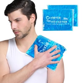 Gel Ice Packs for Injuries Reusable Gel Cold Compress for Shoulder, Knee, Back and Neck - Hot and Cold Packs for Pain, Injury, Surgery - Flexible Soft Ice Pack for Injury (12.4" x 8.3" 2 Packs)