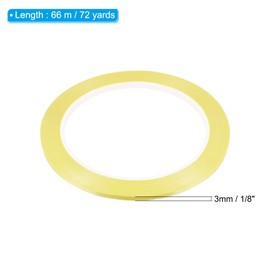 PATIKIL 1/8" Whiteboard Tape, 4 Pack Thin Dry Erase Tape for Graphic Chart Marking DIY Art, Light Yellow
