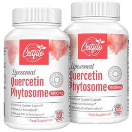 Liposomal Quercetin Phytosome 1600mg Softgels with Bromelain & Vitamin C, Immunity Booster Supplement to Improve Respiratory Health & Immune Defense