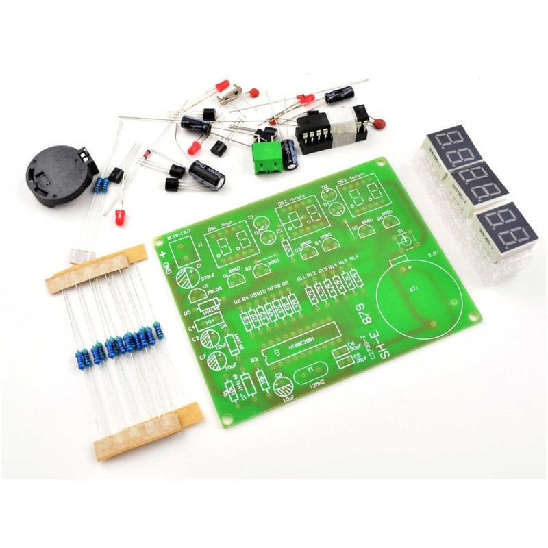 CANADUINO® Digital LED Clock 6-Digit, DIY kit Based on AT89C2051
