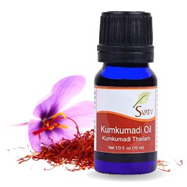 SVATV KUMKUMADI Ätherisches Öl, Aromatherapieöle in therapeutischer Qualität, Duftöl für Diffusor, Yoga, Massage und Heimwerker-Körperpflege, 10 ml