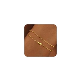 BAYLAY Gold Bracelets for Women Girls Gifts - Letter A Initial Bracelet | Teen Girl Gifts for Teen Girls | Dainty Gold Bracelet | Gold Initial Bracelets for Women Teen Girl Gifts Trendy Stuff