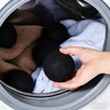 6 Pack Wool Dryer Balls, Black, 2.75 in/7 cm