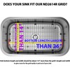 Serene Valley Sink Bottom Grid 26" x 14", Rear Drain