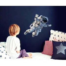 12" Astronaut #1 Wall Decal Removable Wall Sticker for Boys Bedroom Playroom Decor Futuristic Space Sci Fi Cosmonaut