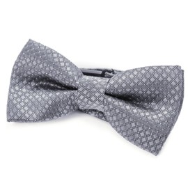 DonDon Elegant Children's Bow Tie with Adjustable Length, 9 x 4.5 cm, Shiny with Silver Dots -