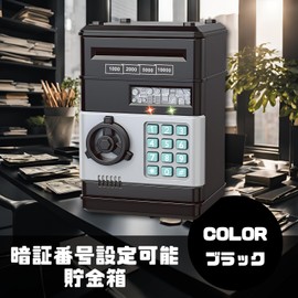 ENN LLC Coin Bank with Dial Lock Security Box (Black)