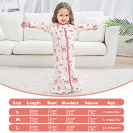 Miracle Baby Pack of 2 Baby Sleeping Bag, Portable Baby Blanket, Made of 100% Cotton, Long-Sleeved Sleeping Bag for Toddlers from 0 to 18 Months (Coral + Starfish, S)