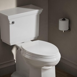 KOHLER K-4774-0 Brevia Elongated White Toilet Seat with Quick-Release Hinges And Quick-Attach Hardware For Easy Clean, White