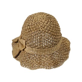 JNGUOSICN Women Straw Hat Floppy Foldable Wide Brim Sun Cap Beach Sun Hats with Bow Decoration Fedora Summer Sun Visor Hat Outdoor UV Protection Hats for Travel Vacation Khaki