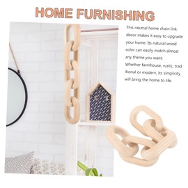 CAXUSD Hand Carved Wood Chain Link Decor Outdoor Decor Neutral Book Shelf Ornament