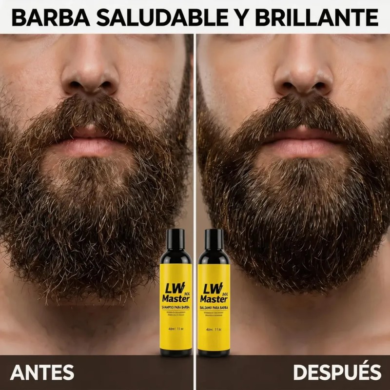Kit para Barba LWMaster Profesional de 18 Piezas con Recortadora,