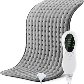 NOVAKA Almohadilla Térmica, Cobijas Eléctricas para Alivio de Dolores de Espalda, 60cm * 30cm, Almohadilla Eléctrica Con Ajustes De Temperatura De 10 Nivel, Tres Niveles de Cronómetro, Apagado Automático, Plegable y Lavable a Máquina