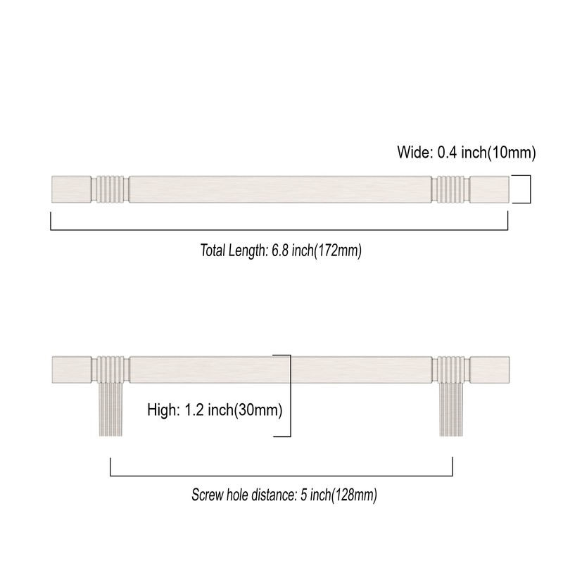 Asidrama 10 Pack 5 Inch(128mm) Brushed Satin Nickel Kitchen Cabinet
