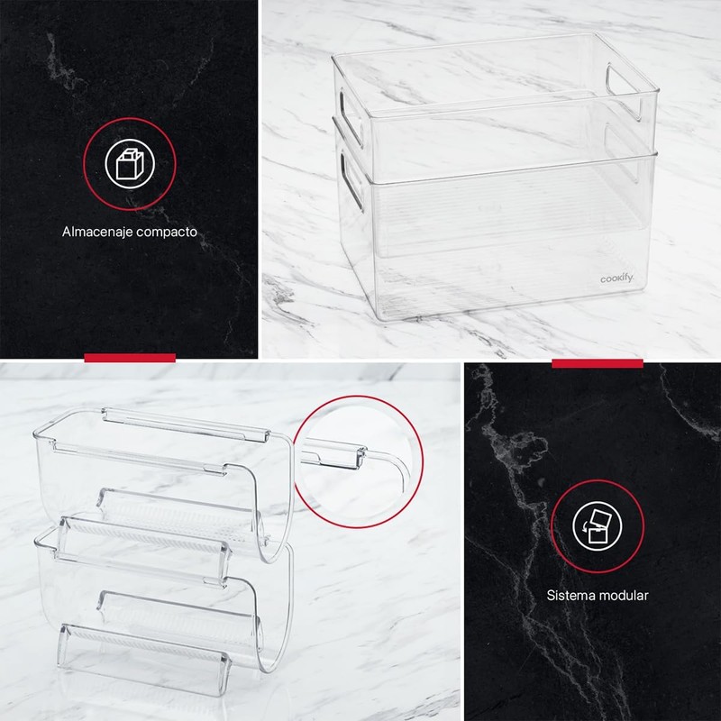Cookify Set de 6 Organizadores Apilables para Botellas de Vino,