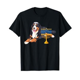 Jewish Bernese Mountain Dog Menorah Hanukkah Pajamas T-Shirt