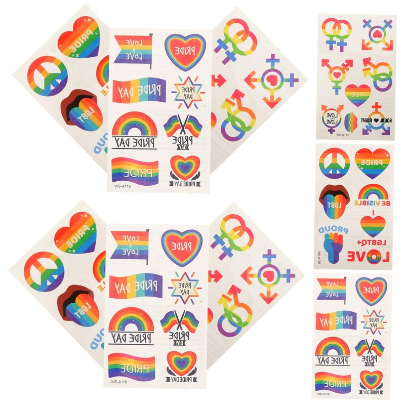 Baluue 3sets Temporary Rainbow Pride for Boys and Girls Girls