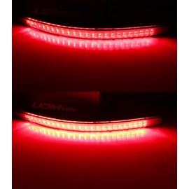 iJDMTOY Brilliant Red 40-SMD LED Bumper Reflector Lights Compatible With 2014-2015 Kia Optima K5, Function as Tail & Brake Lamps