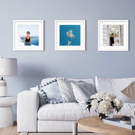 VNVNK 15x15 Frame White, Perfect for 15x15 Inch Picture without Mat or 11x11 Inch Picture with Mat, Home Wall Decor Picture Frame-1 PCS