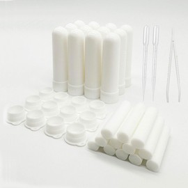 ZIOJOVK 12 Sets Essential Oil Aromatherapy Tubes Inhaler Sticks Blank Nasal Inhalers(12 Complete Sticks) + 2 Polyethylene Pipette Droppers+1Plastic Tweezers