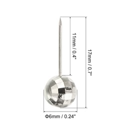 PATIKIL Push Pins, 100 Pack Round Head Decorative Map Tacks Thumb Steel Point for Office Cork Board, Silver