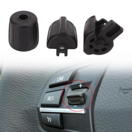 Bnineteenteam Car Steering Wheel Knob, 3 Pieces Car Steering Wheel Control Knob, Multifunctional ABS Steering Wheel Control Knob 61319273656 Replacement for F20 F21 F30 F31 F34 F35 (Black) Steering