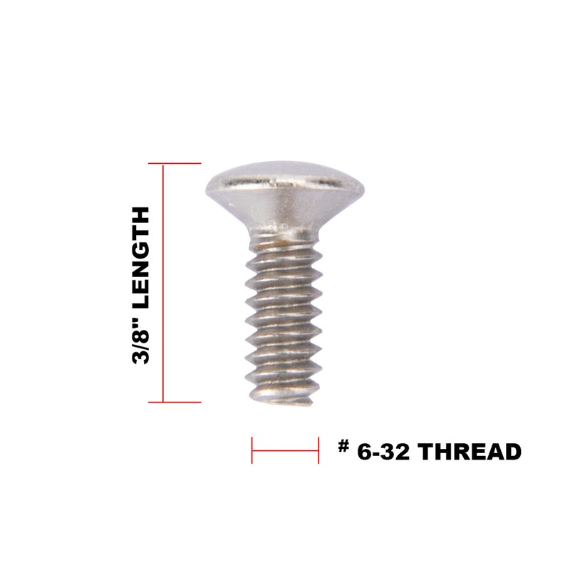 Henne Bery 3/8" Long 6-32 Thread, Oval Head Milled Slot