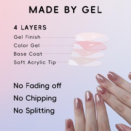 Press on Nails Short, Frech Tip Press on Nails Fake Nails with Nail Glue Reusable Stick On Nails Glue On Nails Kit, 24 Nails