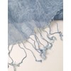 Prettystern Linen Plain Colour Mottled Fringe Men's Scarf, T108 Blue