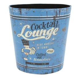 Scakbyer 10L/2.64 Gallon Trash Can, Decorative Waste Basket, PU Leather Waste Paper Basket, Waterproof Garbage Can for Bathroom, Bedroom, Office, Kitchen and Living Room - Cooktail Lounge