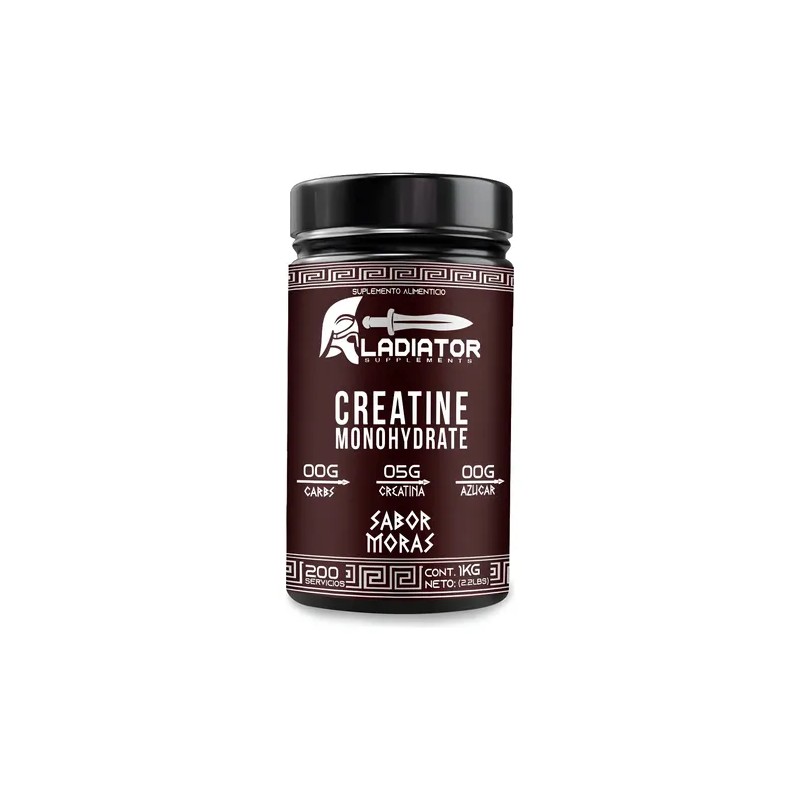 Creatina Gladiator Monohidratada 1kg 200 Servicios
