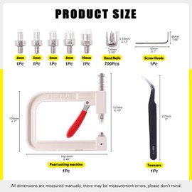 Mardatt 1335pcs Bead Making Machine and Colorful Bead Kit Hand Press Bead Rivet Buttons Set of 5 Sizes Handmade Beading Accessories for Hats Shoes Clothes Bags