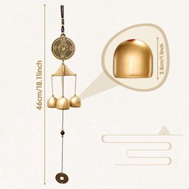Tissting Wind Chimes, Vintage Metal Wind Chime Bells, Chinese Feng Shui Lucky Bell Hanging Ornament for Lucky Home Garden Patio Yard Hanging Decor Gift(The Treasure of the House)