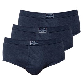53-420 ESGE Jeans The Original Sports Briefs with Fly Size 5-9 Pack of 3, 3 x navy, L
