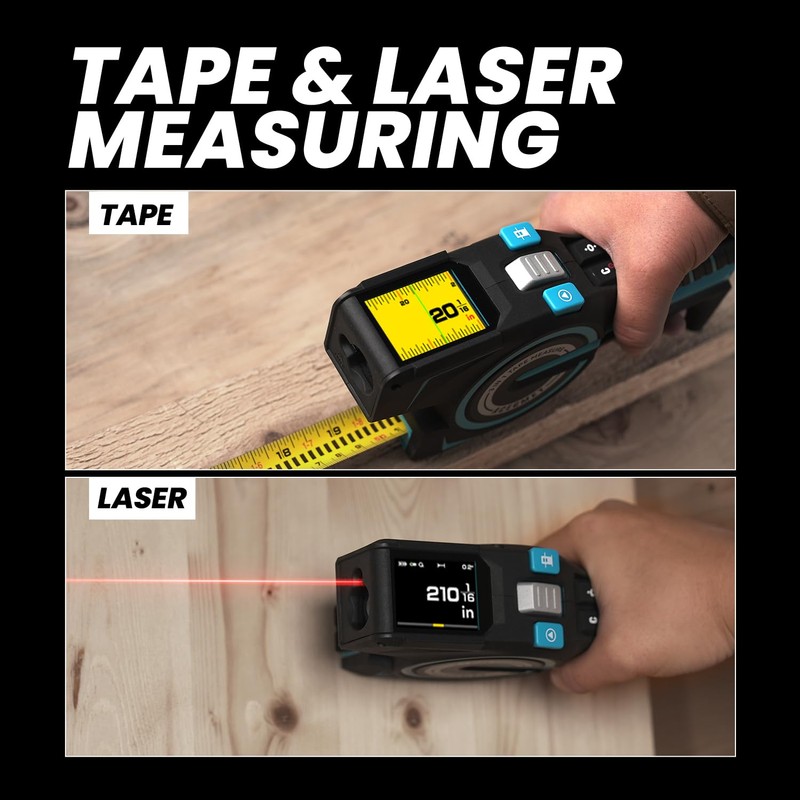 ACEGMET DTX10 Digital Tape Measure - Laser Measurement Tool &