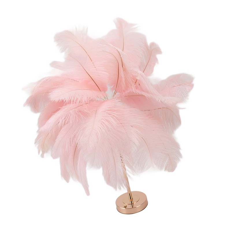 Ostrich Feather Table Lamp Rechargeable Modern Romantic Decoration Lamp Bedroom