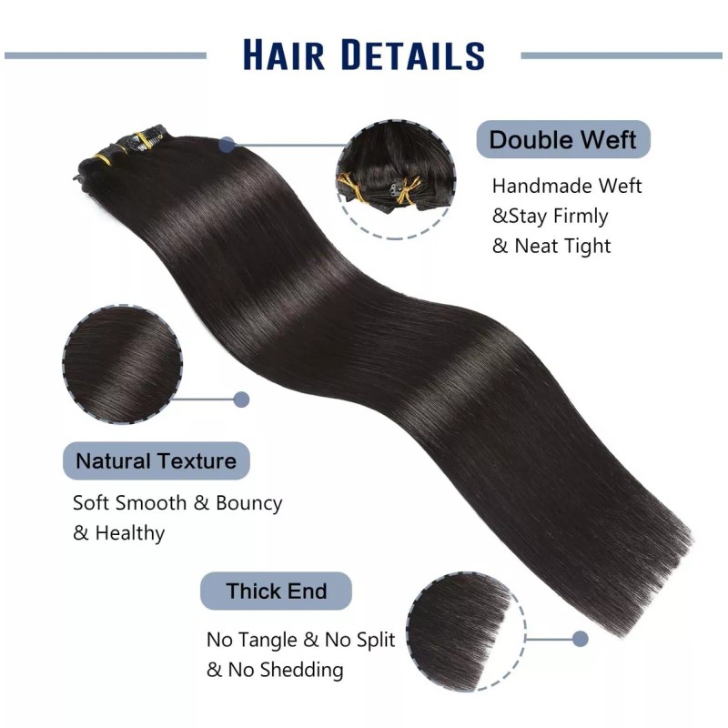 Sunya Extensiones Cabello 110gr 14in Negro Natural #1b