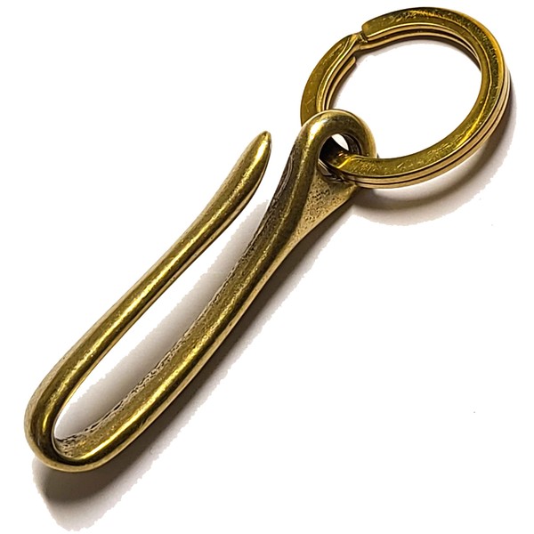 Kondo Key Chain, Brass Belt Hook, Made in Japan, Fashionable, Ring Included, Metal Fittings, Parts, Fish Hook Type, L