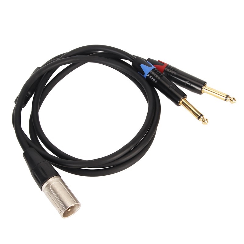 Dual 1/4 Inch to XLR Male Y Splitter Cable XLR