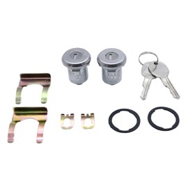 YUCHENSHLP 1 Pair Car Door Lock Cylinder Set with Keys Silver Colour Fits for Chevy GMC Truck SUV Replace# 5070006