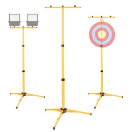 Nbguigdstr Archery Target Stand, Bow and Arrow Target Stand for Backyard & Shooting Range, Adjustable Foldable Metal Tripod Stand Hanging Traditional Straw & Foam Archery Targets and Work Light