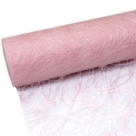 SIZOWEB Table Runner / 25 m Roll + 100 Free Decorative Diamonds, Polyester, Pale Pink, 30 cm Width