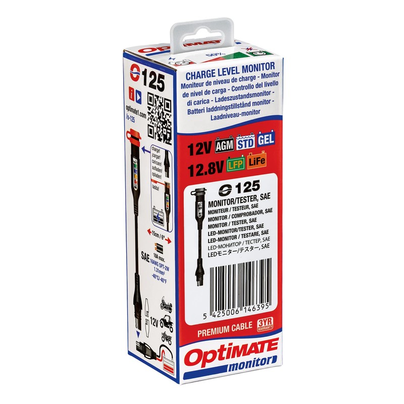 Optimate Monitor O-125v2, Charge Level Monitor/Tester for 12V / 12.8V
