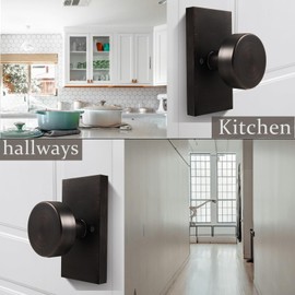 ToPToToo Dummy Door Knobs Interior, Inactive Door Knobs for Closet, Single-Side Dummy Door Handle(Oil Rubbed Bronze 4 Pack