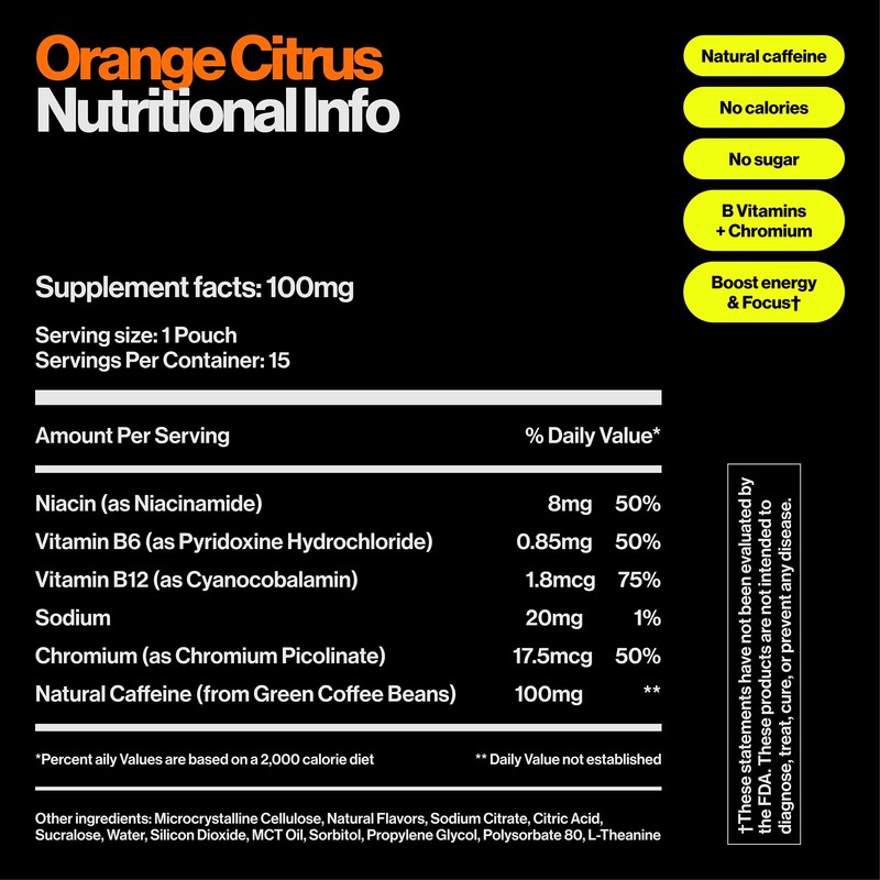 Wip Energy Pouches | 100mg Natural Caffeine | Vitamins and