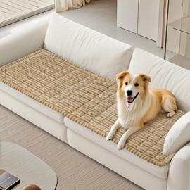 PIGLOG Dog Couch Cover Protector, Non-Slip Couch Covers for Dogs, Durable Pet Couch Covers for Sofa, Fuzzy Dog Blanket for Couch Bed Furniture Sofa, Washable & Pet Friendly